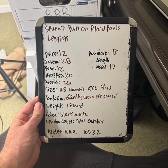 Seven7 Pull On Plaid Pants Leggings US Women's XXL Plus - Picture 7 of 7